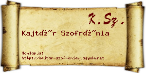 Kajtár Szofrónia névjegykártya